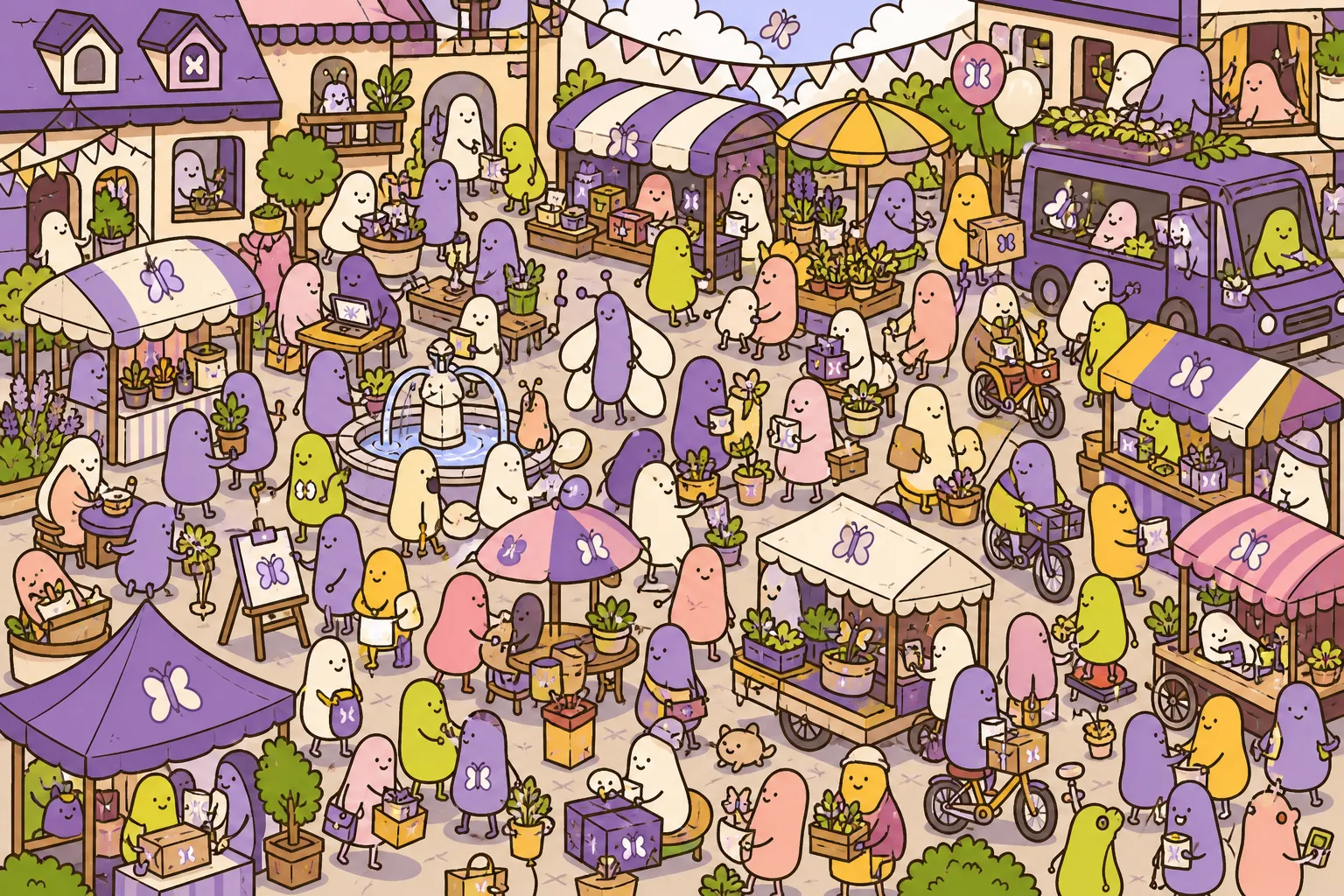 Buyers and sellers on a second-hand marketplace